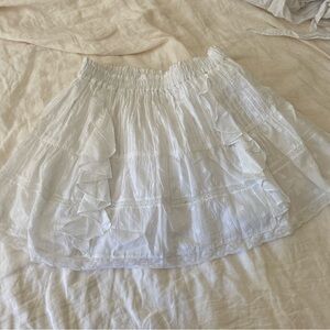 Loveshackfancy white ruffle mini skirt